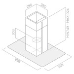 Hotte Centrale FOCUS F917X 90 cm - Inox & Vitre