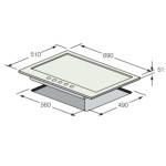 Plaque de Cuisson Encastrable FOCUS F8011XS 5 Feux 70cm - Inox